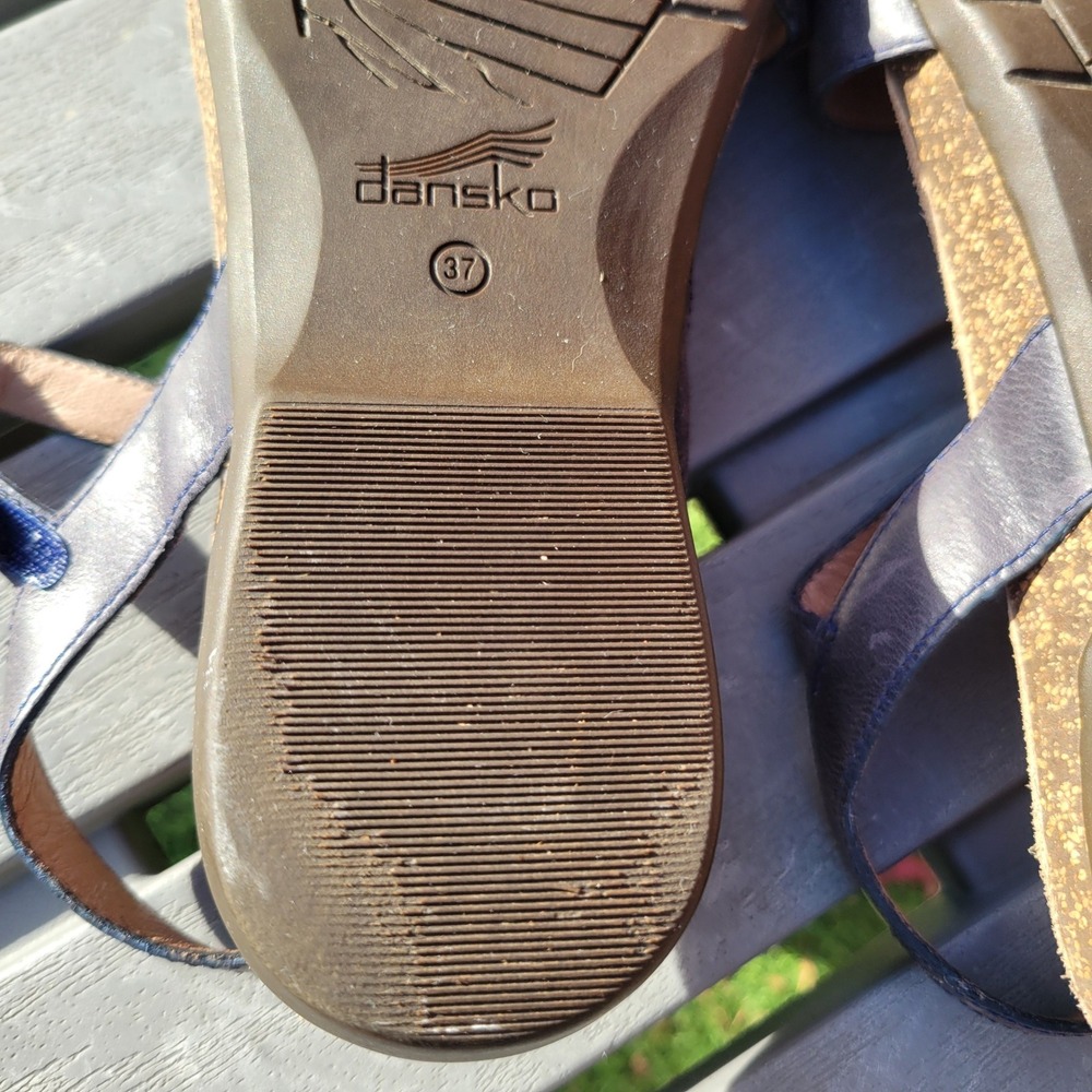 Dansko Rebekah Navy Blue Leather Slingback Adjustable Sandals Sz EU 37 US 6.5-7 - Picture 5 of 15